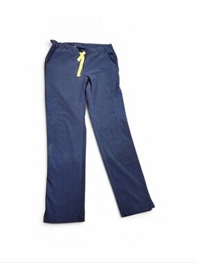 Revel Women's XS Navy Scrub Pants with Yellow Drawstring